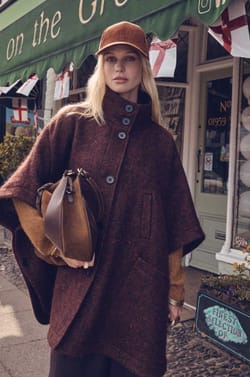  CASSY mottled wool cape;${refinementColor}