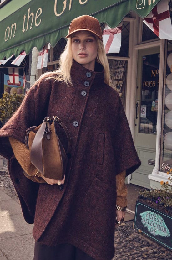  CASSY mottled wool cape;${refinementColor}