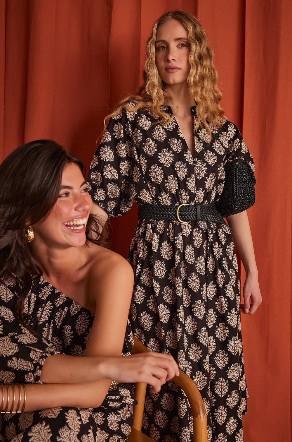 LEANA printed cotton dress;${refinementColor}