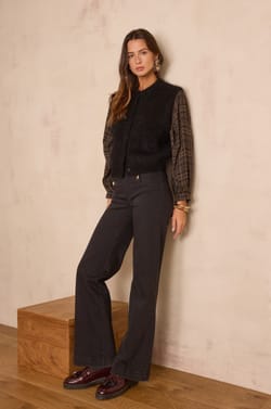 LOULOU sleeveless cardigan in mohair and wool;${refinementColor}