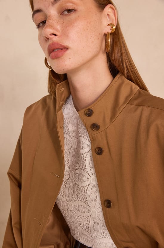 CARMEN long sleeve cotton blend parka;${refinementColor}