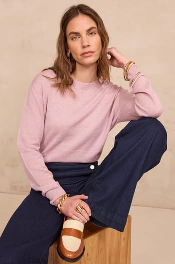 Fine long-sleeved cashmere sweater PRINCE;${refinementColor}