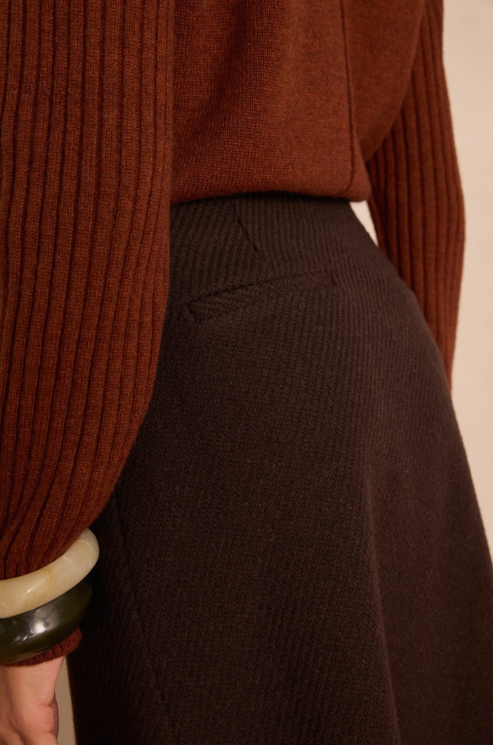 Jupe longue ELONA en laine;${refinementColor}