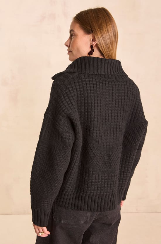 Long sleeve mixed wool sweater ALEXIS;${refinementColor}