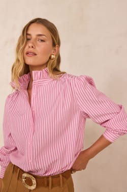 Blouse &agrave; rayures en 100% coton SIA;${refinementColor}