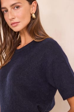 Short-sleeved mohair and wool jumper PAOLO BIS;${refinementColor}