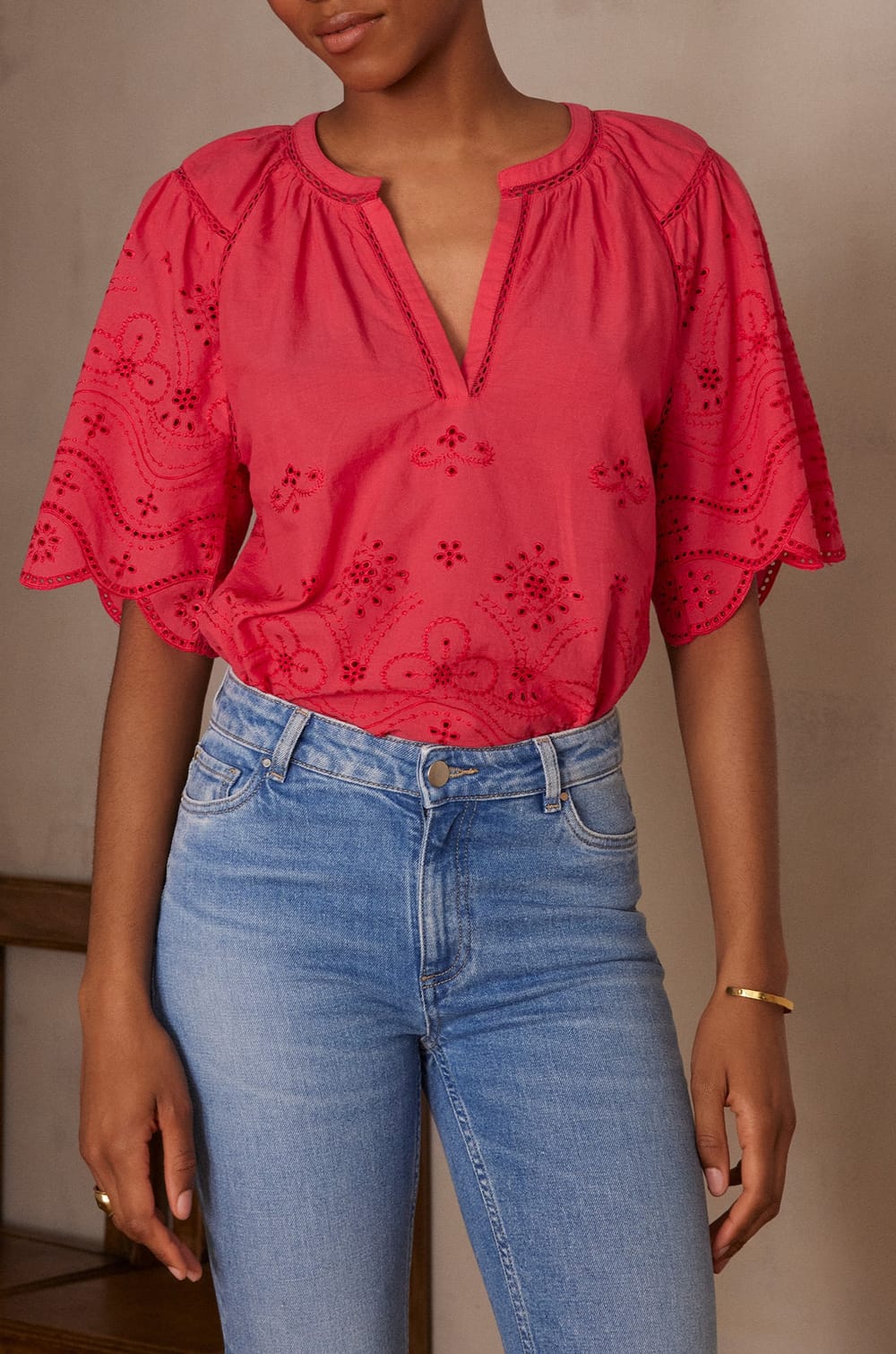 Blouse PYMA en coton;${refinementColor}