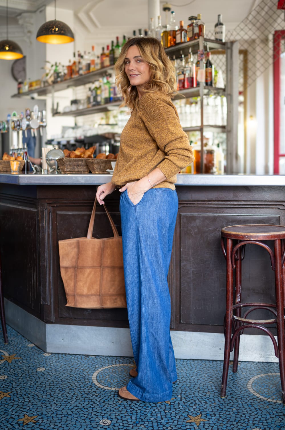 Wide denim pants Maison 123 x Marine Vignes MARCAN;${refinementColor}