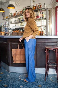 Wide denim pants Maison 123 x Marine Vignes MARCAN;${refinementColor}