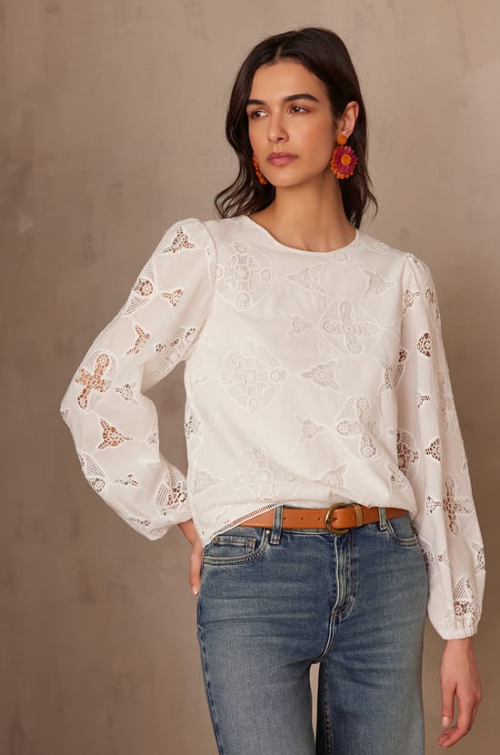 Blouse PALMA en coton;${refinementColor}