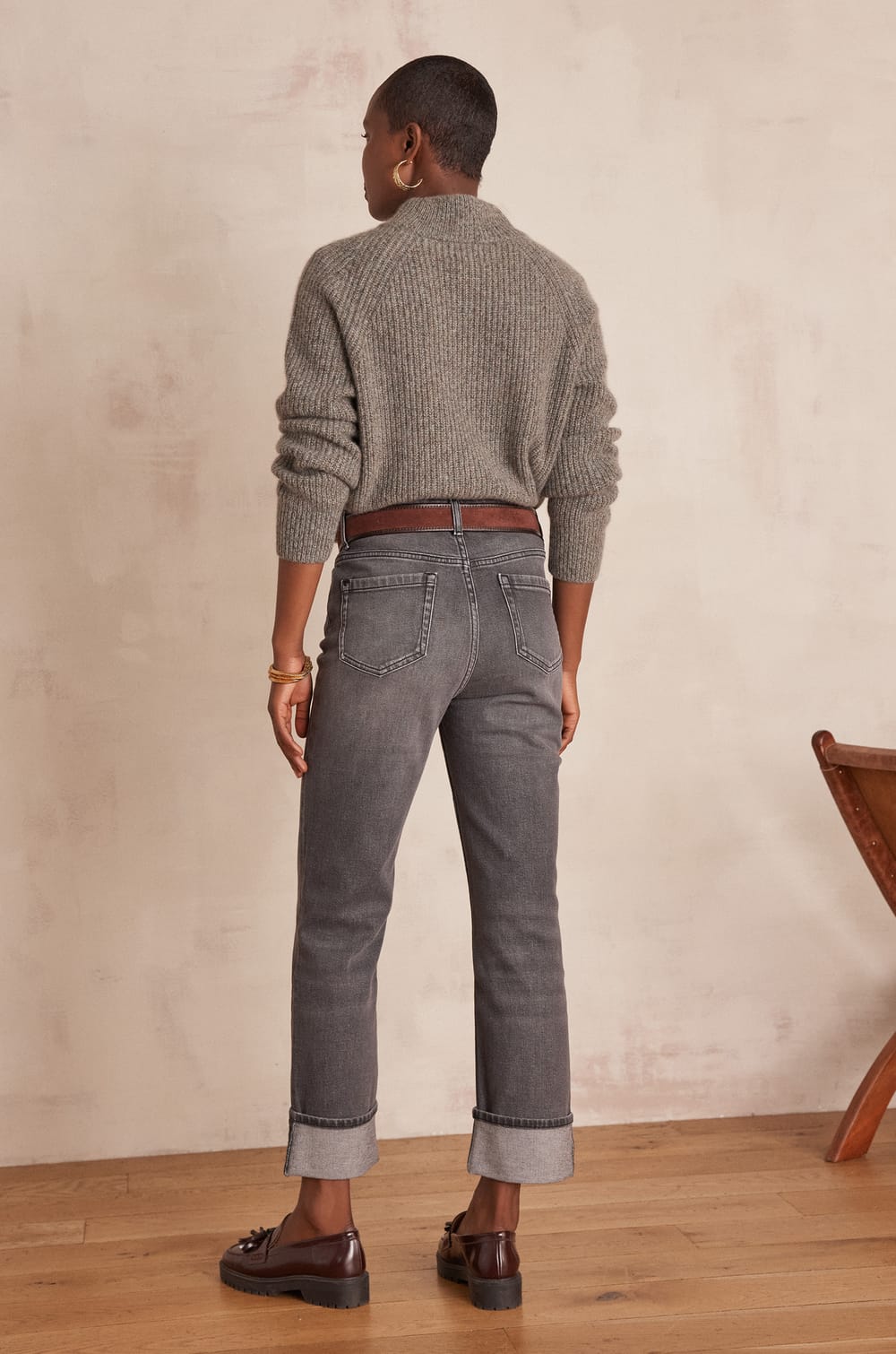 DELIA CROPPED straight jeans in cotton;${refinementColor}