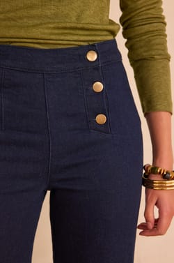 OXAN high-waisted wide-leg jeans in denim;${refinementColor}