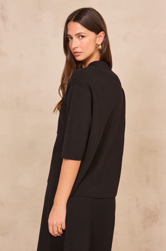 Structured jacket with 3/4 sleeves ALBA;${refinementColor}