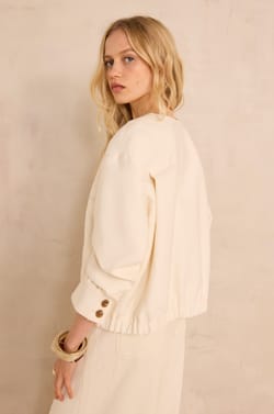 Long sleeve cotton blend jacket VINCE;${refinementColor}