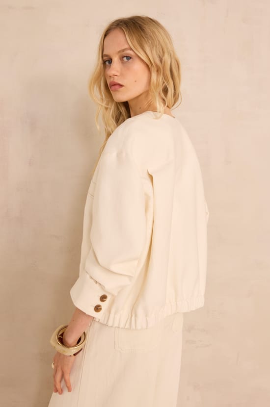 Long sleeve cotton blend jacket VINCE;${refinementColor}