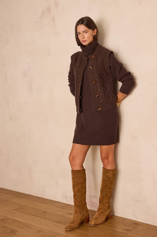 ROXA wool turtleneck dress;${refinementColor}