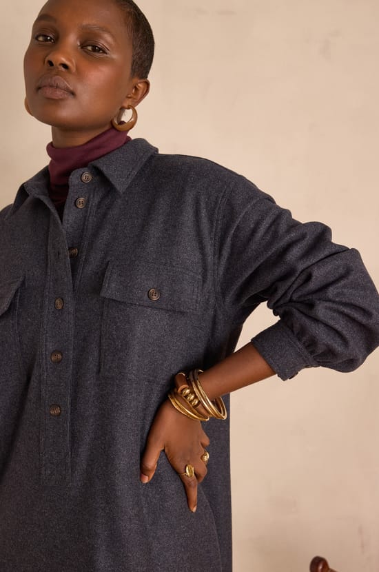 Robe droite MARLINE en laine;${refinementColor}