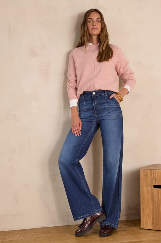 ALESS wide-leg jeans in denim;${refinementColor}