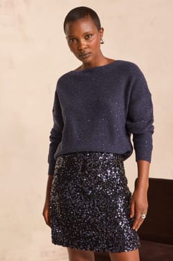 Glittery boat neck sweater BLAKE;${refinementColor}