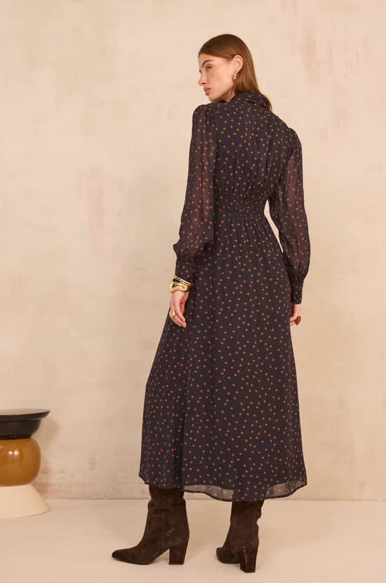 Flowy polka dot dress PRISCA;${refinementColor}