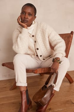 COSMO mohair and wool Cardigan;${refinementColor}