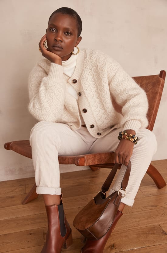 COSMO mohair and wool Cardigan;${refinementColor}