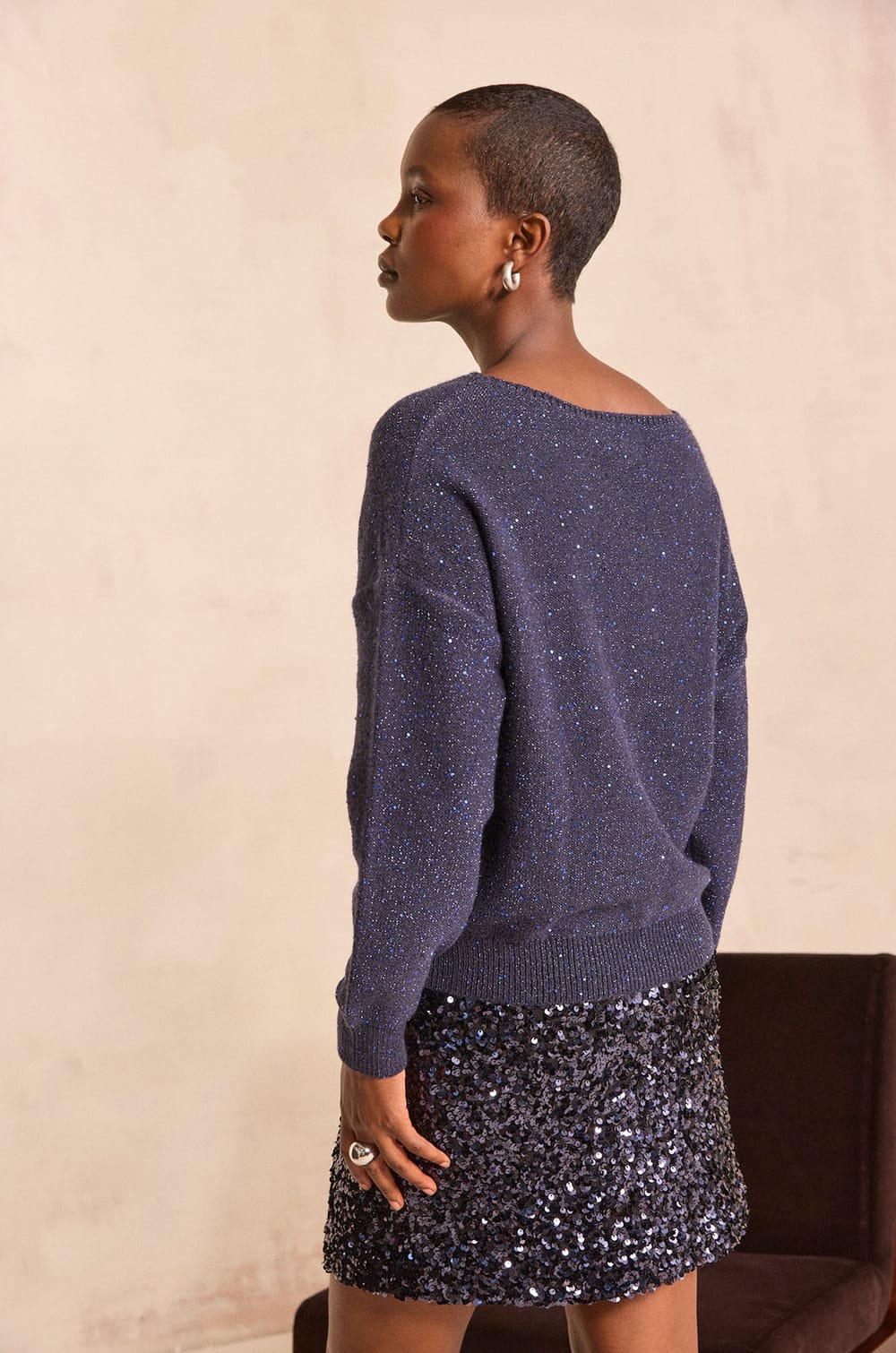 Glittery boat neck sweater BLAKE;${refinementColor}