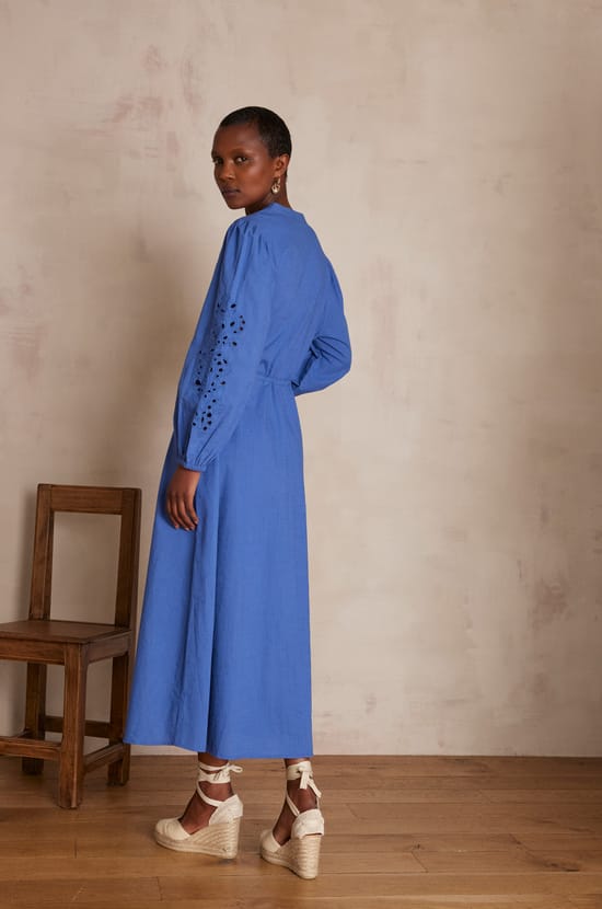 Langes LIVE Kleid aus Baumwolle;${refinementColor}