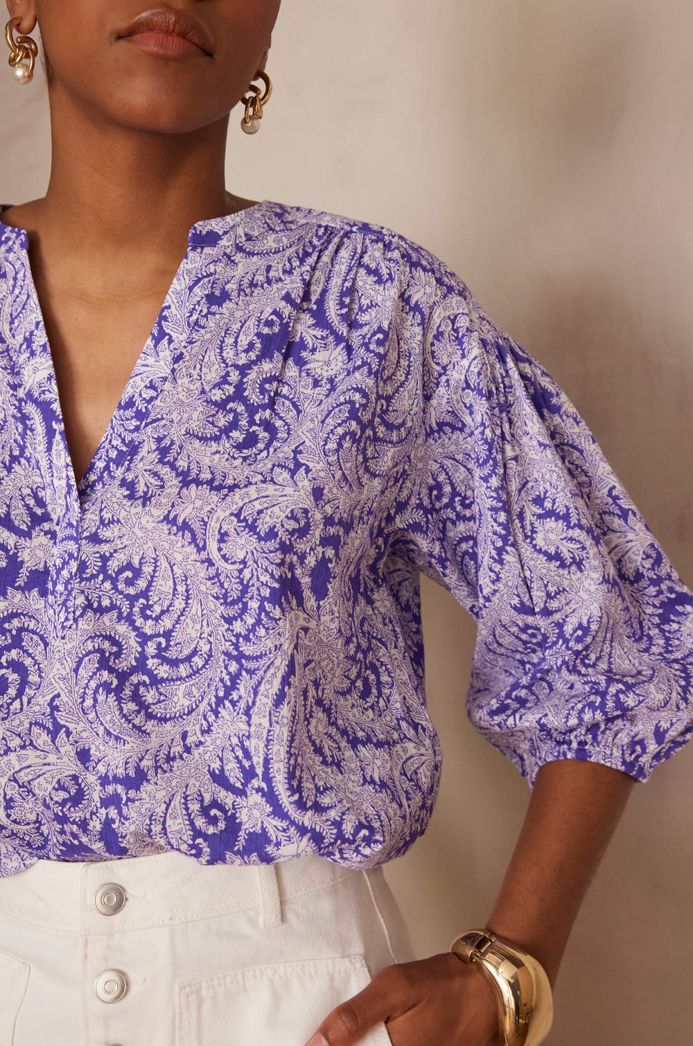 Blouse PAULO en coton;${refinementColor}