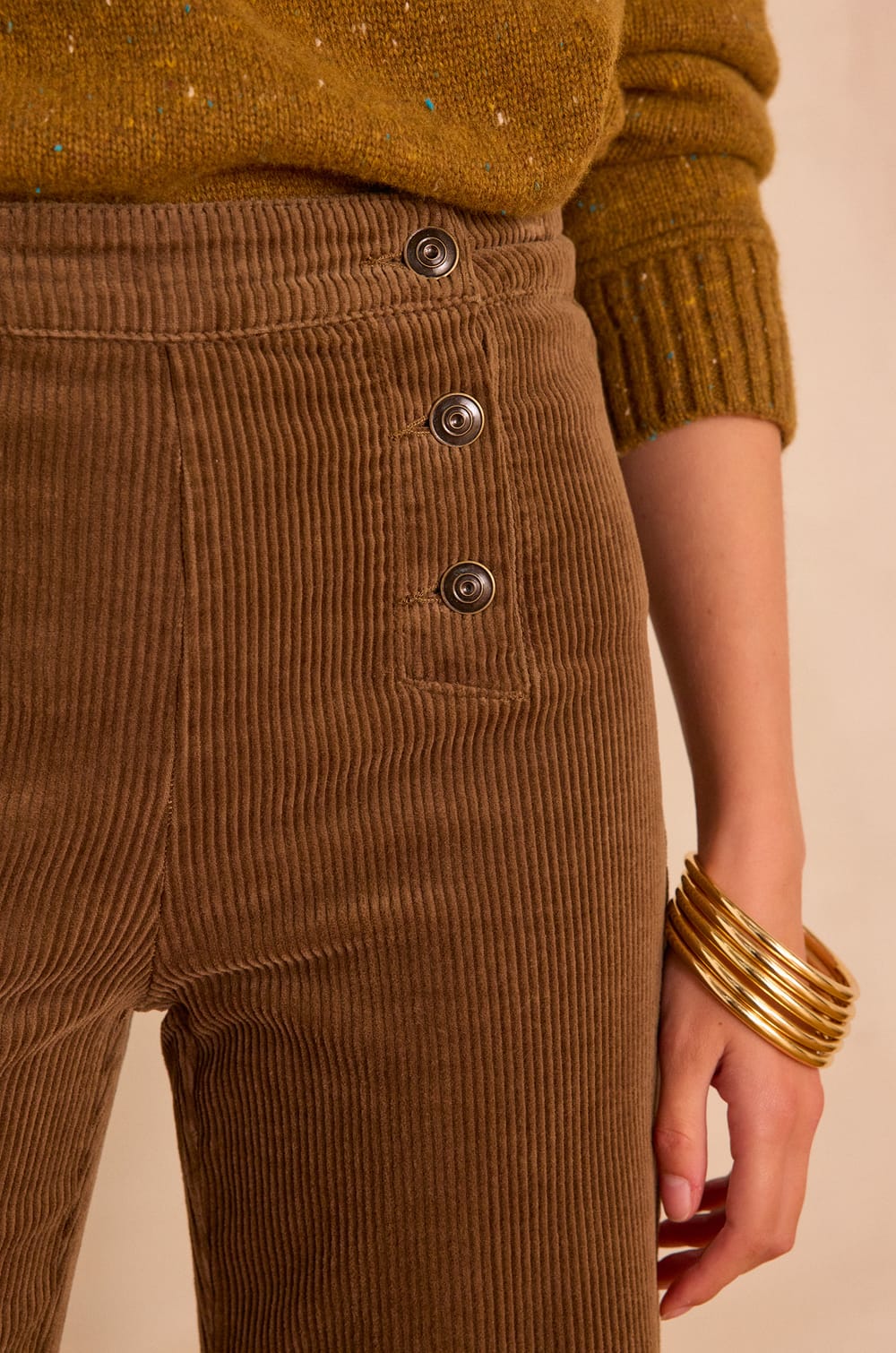 OXAN high-waisted wide-leg corduroy trousers;${refinementColor}