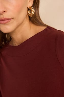 TANGUY cotton blend boat neck T-shirt;${refinementColor}