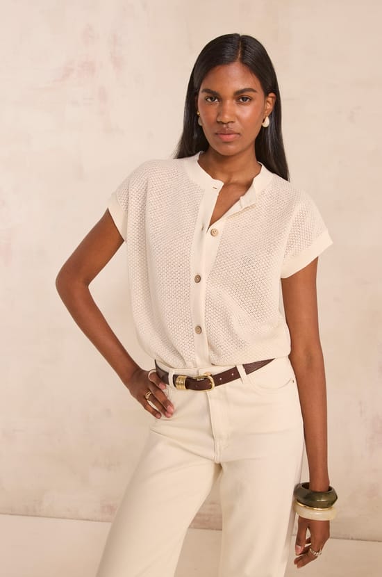 Short-sleeved cotton vest ALMA;${refinementColor}