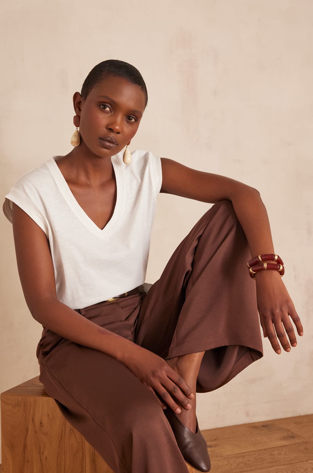 DELYA cotton T-shirt;${refinementColor}