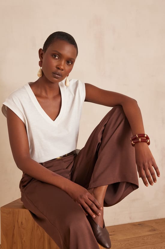 DELYA cotton T-shirt;${refinementColor}