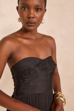 Long strapless wrap dress PASSION;${refinementColor}