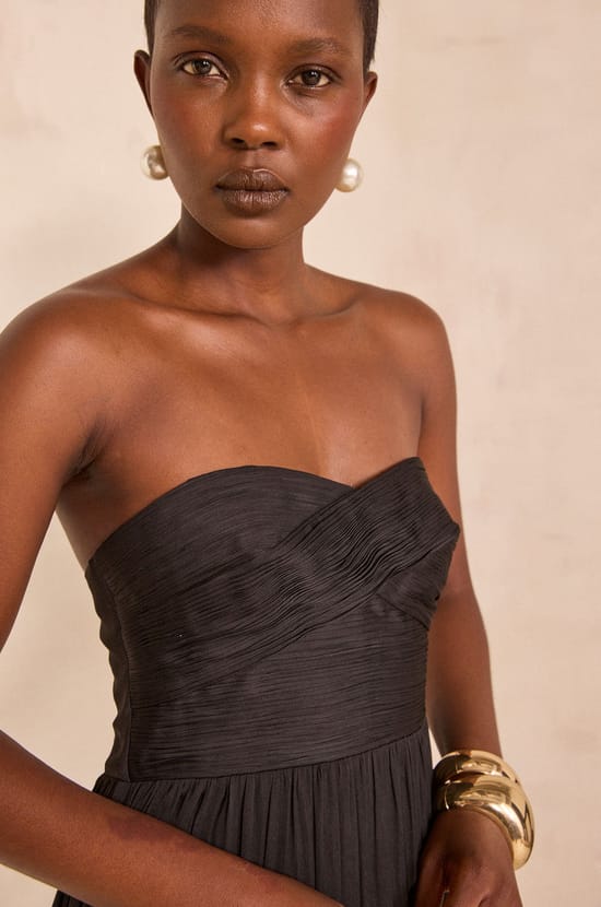 Long strapless wrap dress PASSION;${refinementColor}