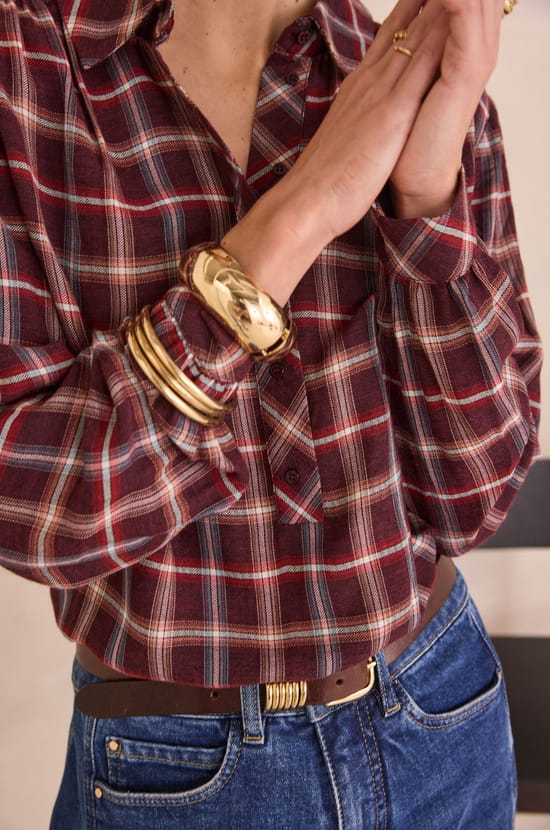 Chemise &agrave; carreaux BABYLON;${refinementColor}