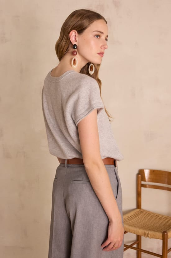 Pull SANS MANCHES BILL 100% cachemire;${refinementColor}