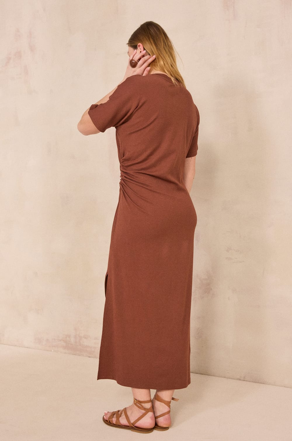 Robe slim en coton m&eacute;lang&eacute; BRISBANE;${refinementColor}