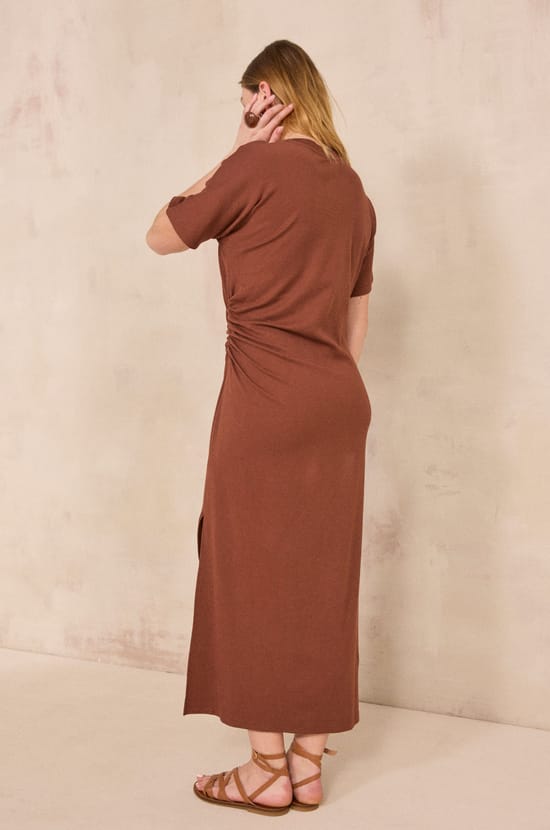 Robe slim en coton m&eacute;lang&eacute; BRISBANE;${refinementColor}