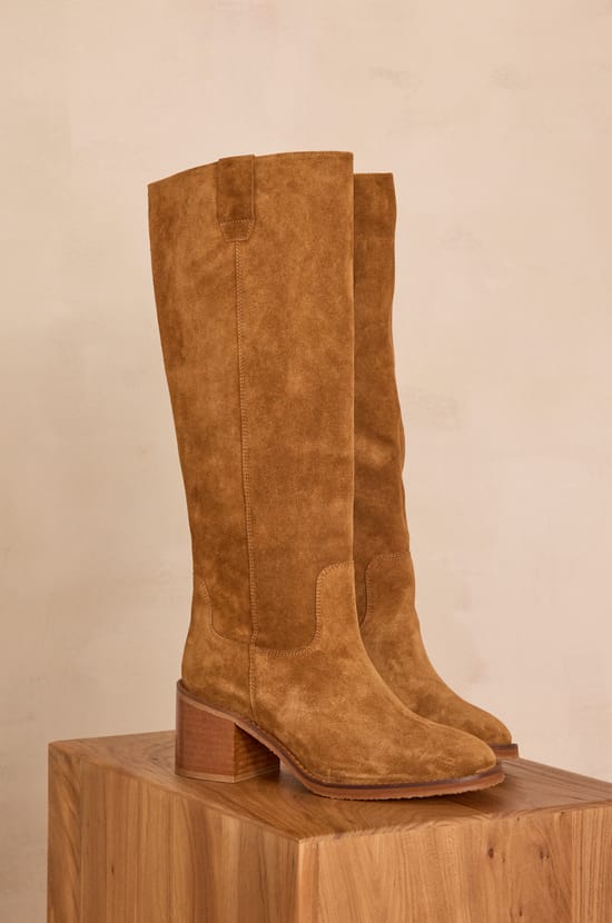 VICTORIA high boots in leather;${refinementColor}