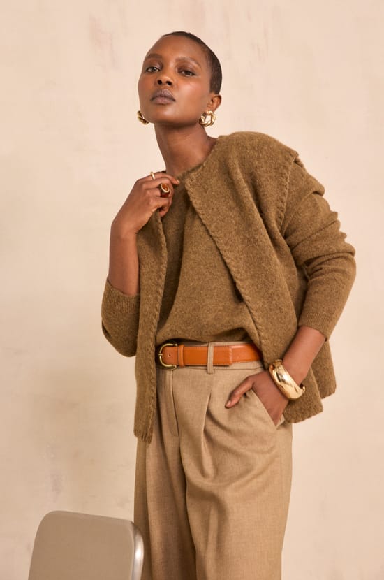 Gilet sans manches en alpaga et laine m&eacute;lang&eacute;s ANTHEA;${refinementColor}