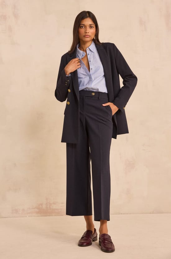 Loose fit navy pants LOLA;${refinementColor}