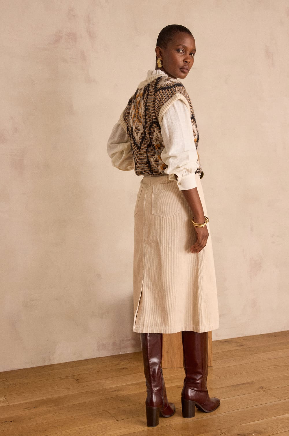 KAYNE corduroy skirt;${refinementColor}