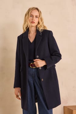 ANABELLE long wool tailored coat;${refinementColor}