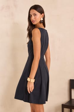 Beverly cotton blend A-line dress;${refinementColor}
