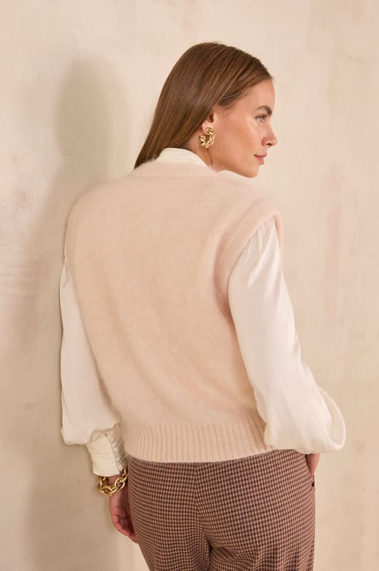 Sleeveless mohair blend sweater LOULOU;${refinementColor}