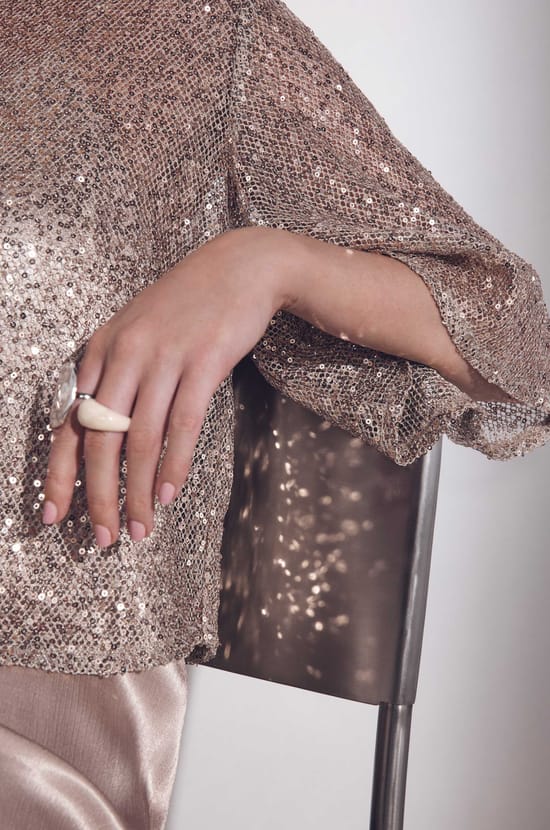 Shiny sequin straight dress;${refinementColor}