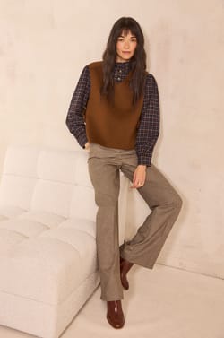 DENISE checkered blouse;${refinementColor}