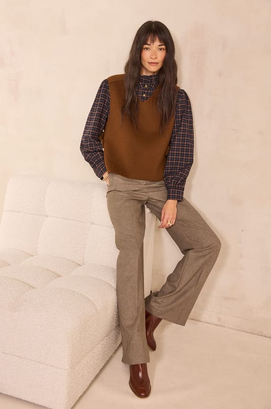 DENISE checkered blouse;${refinementColor}